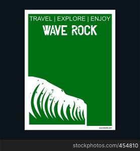 Wave Rock Perth, Australia monument landmark brochure Flat style and typography vector
