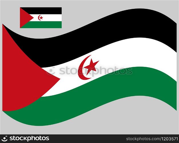 Wave Sahrawi Arab Democratic Republic Flag Vector.. Wave Sahrawi Arab Democratic Republic Flag Vector
