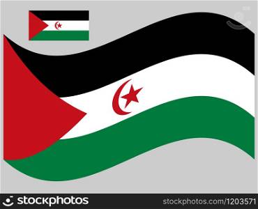 Wave Sahrawi Arab Democratic Republic Flag Vector.. Wave Sahrawi Arab Democratic Republic Flag Vector