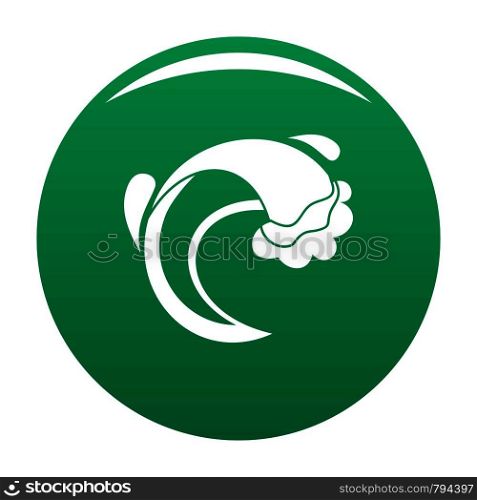 Wave sea icon. Simple illustration of wave sea vector icon for any design green. Wave sea icon vector green