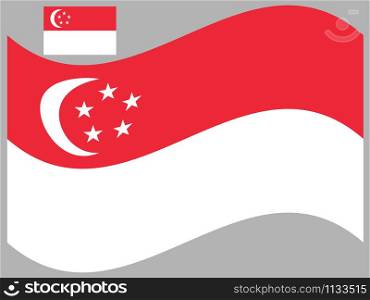 Wave Singapore Flag Vector illustration Eps 10.. Wave Singapore Flag Vector illustration Eps 10