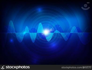 wave sound vector pulse abstract technology background