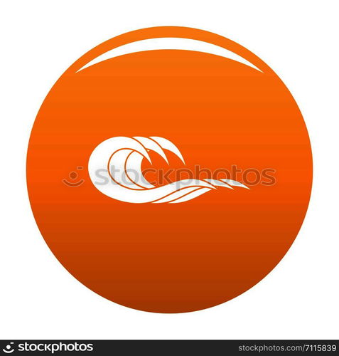 Wave splashing icon. Simple illustration of wave splashing vector icon for any design orange. Wave splashing icon vector orange