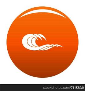 Wave splashing icon. Simple illustration of wave splashing vector icon for any design orange. Wave splashing icon vector orange