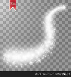 Wave stars and snowflakes trail effect on transparent background. Abstract light painting vector Illustration.. Wave stars and snowflakes trail effect on transparent background. Abstract light painting vector Illustration. eps 10