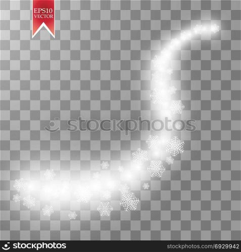 Wave stars and snowflakes trail effect on transparent background. Abstract light painting vector Illustration.. Wave stars and snowflakes trail effect on transparent background. Abstract light painting vector Illustration. eps 10