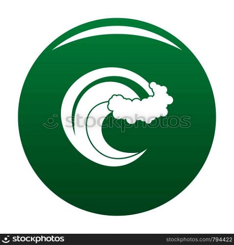 Wave storm icon. Simple illustration of wave storm vector icon for any design green. Wave storm icon vector green