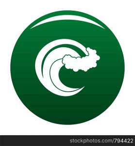 Wave storm icon. Simple illustration of wave storm vector icon for any design green. Wave storm icon vector green