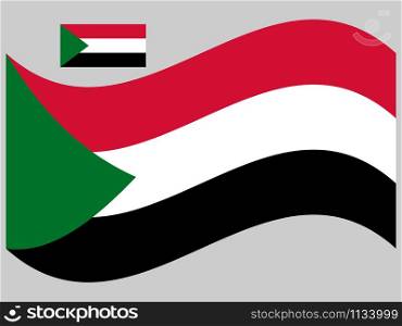 Wave Sudan Flag Vector illustration eps 10.. Wave Sudan Flag Vector illustration eps 10