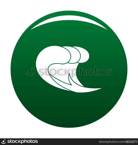 Wave surf icon. Simple illustration of wave surf vector icon for any design green. Wave surf icon vector green