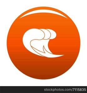 Wave surf icon. Simple illustration of wave surf vector icon for any design orange. Wave surf icon vector orange