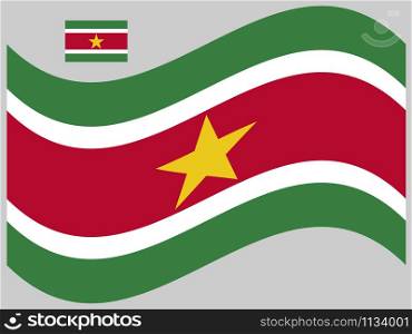 Wave Suriname Flag Vector illustration eps 10.. Wave Suriname Flag Vector illustration eps 10