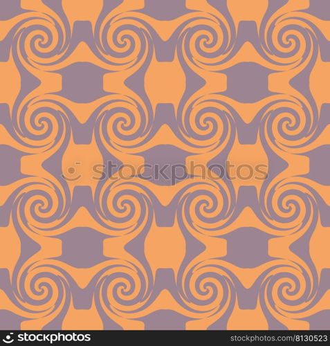 Wave swirl seamless pattern in seventies style. Simple flat print for T-shirt, textile and fabric. Hand drawn vector illustration for decor and design.
