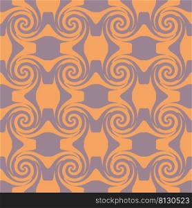Wave swirl seamless pattern in seventies style. Simple flat print for T-shirt, textile and fabric. Hand drawn vector illustration for decor and design.