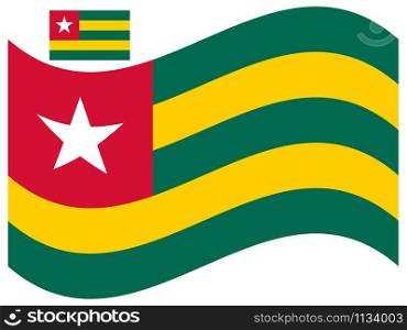 Wave Togo Flag Vector illustration eps 10.. Wave Togo Flag Vector illustration eps 10