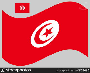 Wave Tunisia Flag Vector illustration eps 10.. Wave Tunisia Flag Vector illustration eps 10