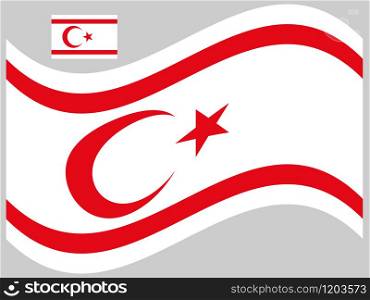 Wave Turkish Republic of Northern Cyprus Flag Vector.. Wave Turkish Republic of Northern Cyprus Flag Vector