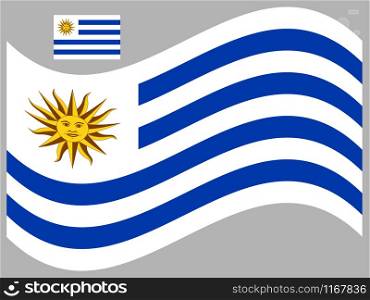 Wave Uruguay Flag Vector illustration eps 10.. Wave Uruguay Flag Vector illustration eps 10