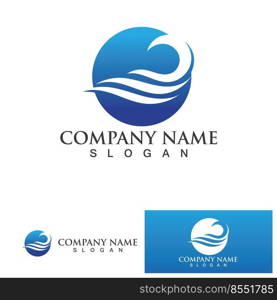 wave water beach  logo and symbol Vector Illustration