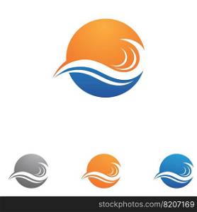 Wave water beach logo vector