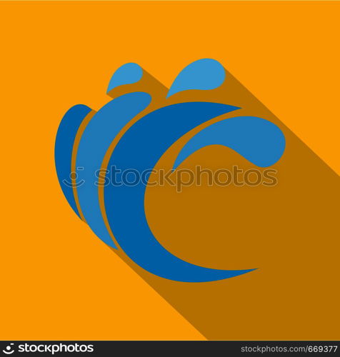 Wave water composition icon. Flat illustration of wave water composition vector icon for web. Wave water composition icon, flat style