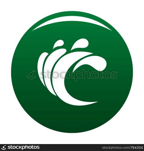 Wave water composition icon. Simple illustration of wave water composition vector icon for any design green. Wave water composition icon vector green