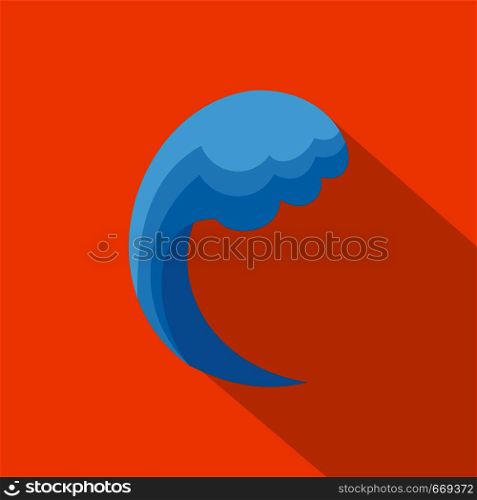 Wave water ocean icon. Flat illustration of wave water ocean vector icon for web. Wave water ocean icon, flat style
