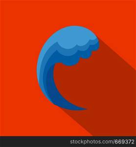 Wave water ocean icon. Flat illustration of wave water ocean vector icon for web. Wave water ocean icon, flat style