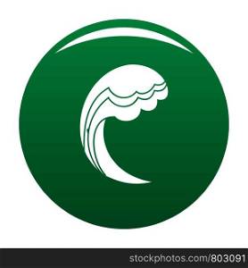 Wave water ocean icon. Simple illustration of wave water ocean vector icon for any design green. Wave water ocean icon vector green