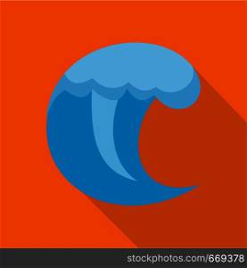 Wave water scene icon. Flat illustration of wave water scene vector icon for web. Wave water scene icon, flat style