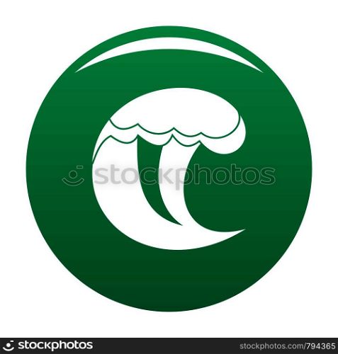 Wave water scene icon. Simple illustration of wave water scene vector icon for any design green. Wave water scene icon vector green