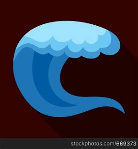 Wave water sea icon. Flat illustration of wave water sea vector icon for web. Wave water sea icon, flat style