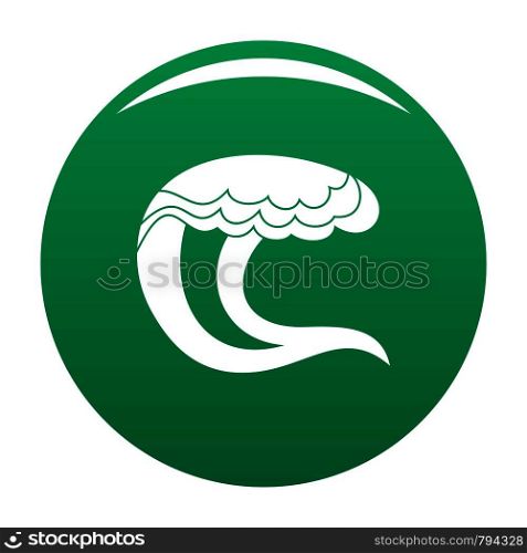 Wave water sea icon. Simple illustration of wave water sea vector icon for any design green. Wave water sea icon vector green