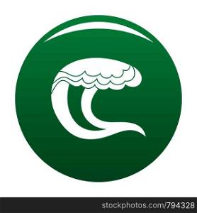 Wave water sea icon. Simple illustration of wave water sea vector icon for any design green. Wave water sea icon vector green