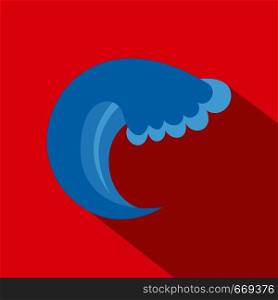 Wave water summer icon. Flat illustration of wave water summer vector icon for web. Wave water summer icon, flat style