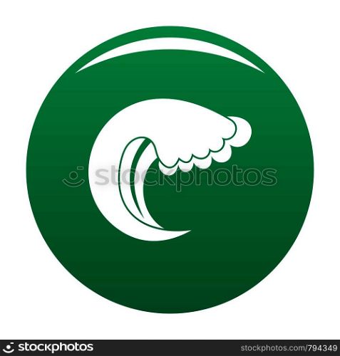 Wave water summer icon. Simple illustration of wave water summer vector icon for any design green. Wave water summer icon vector green