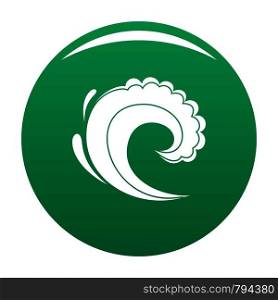Wave water surfing icon. Simple illustration of wave water surfing vector icon for any design green. Wave water surfing icon vector green