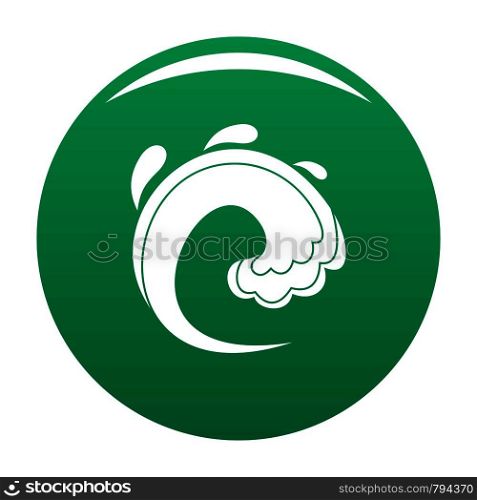 Wave water tsunami icon. Simple illustration of wave water tsunami vector icon for any design green. Wave water tsunami icon vector green