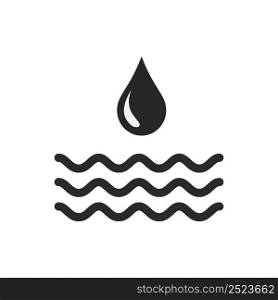 wave with drop water icon vector design illustration