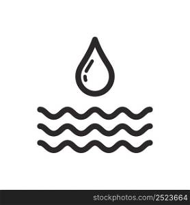 wave with drop water icon vector design illustration