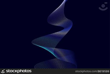 Wave with shadow. Abstract Blue Gradient li≠s on a background Vector Illustration