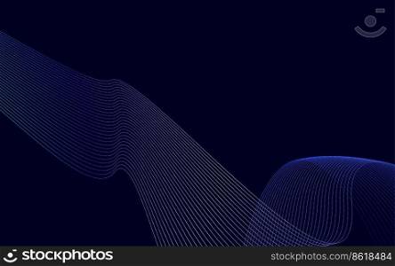 Wave with shadow. Abstract Blue Gradient lines on a background Vector Illustration