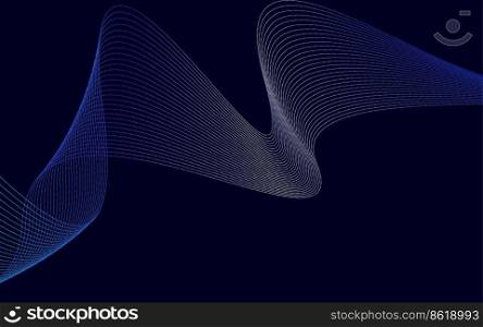 Wave with shadow. Abstract Blue Gradient lines on a background Vector Illustration