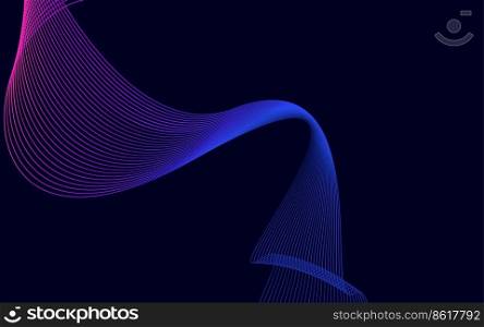 Wave with shadow. Abstract blue lines on a background Vector Illustration