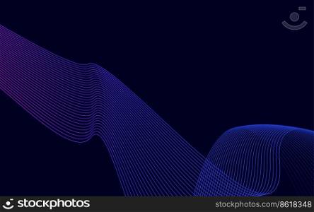 Wave with shadow. Abstract blue lines on a background Vector Illustration