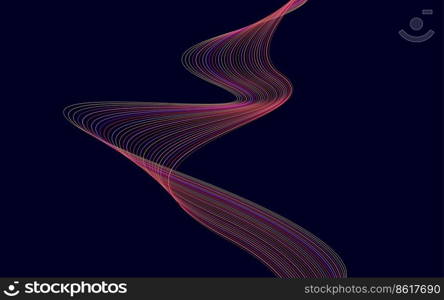 Wave with shadow. Abstract Red lines on a background Vector Illustration