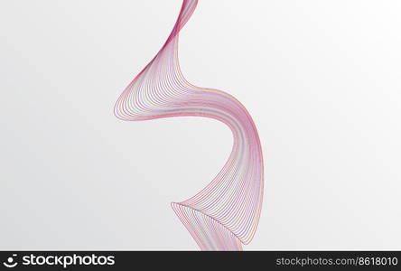 Wave with shadow. Abstract Red lines on a background Vector Illustration