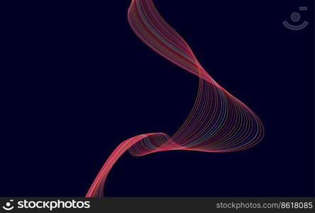 Wave with shadow. Abstract Red lines on a background Vector Illustration