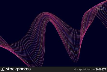 Wave with shadow. Abstract Red lines on a background Vector Illustration