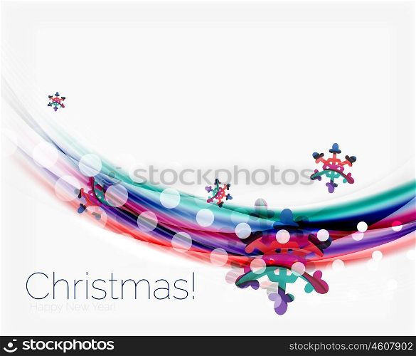 Wave with snow background. Translucent wave with snow. New Year abstract background